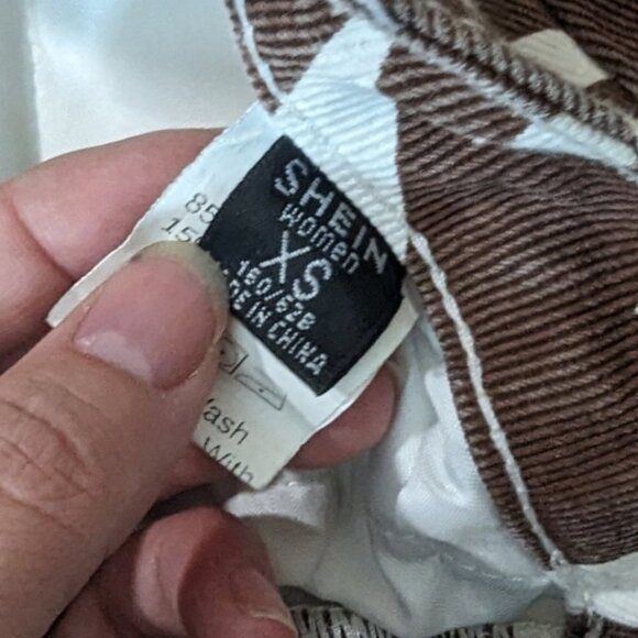 Shein Brown & Cream Zebra Bootcut Jean Pant Size Extra Small - Picture 8 of 10